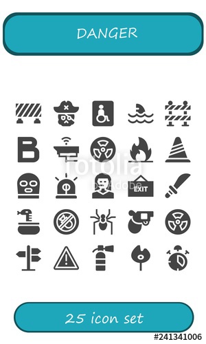 300x500 Vector Icons Pack Of Filled Danger Icons Stock Image