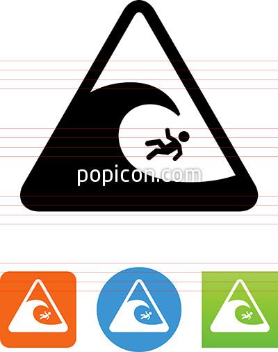 400x505 Wave Warning With Swimmer Icon