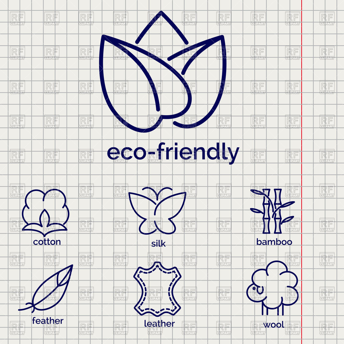 1200x1200 Eco Friendly Fabric Feature Icons Vector Image Of Icons