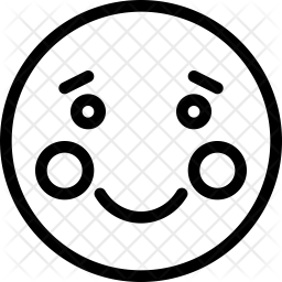 256x256 Shy Face Icon Of Line Style