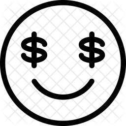 256x256 Dollar Eye Face Icon Of Line Style