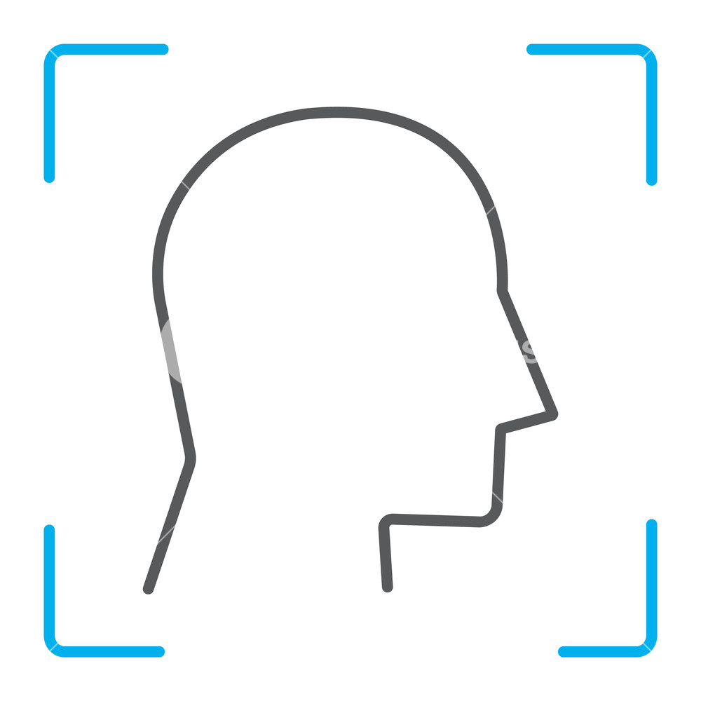 1000x1000 Face Id Thin Line Icon, Face Recognition Royalty Free Stock Image