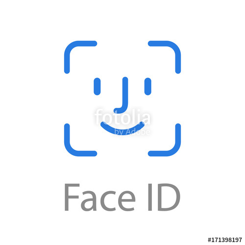 500x500 Face Id Icon Blue Color Vector Illustration Stock Image