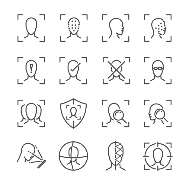 626x626 Face Id Line Icon Set Vector Premium Download