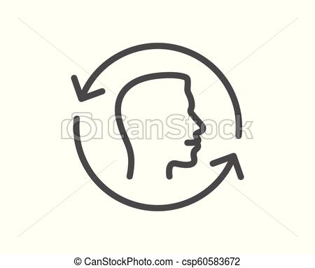 450x383 Face Scanning Repeat Line Icon Face Id Update Sign Head Symbol