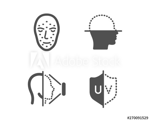 500x405 Set Of Face Id, Face Scanning And Uv Protection Icons Phone