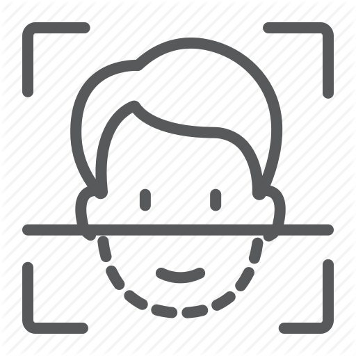 512x512 Biometric, Detect, Face, Id, Protection, Recognition, Scanning Icon