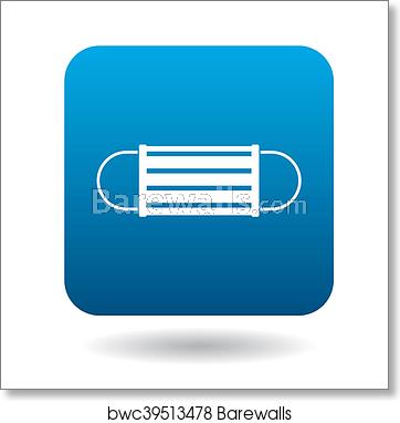 362x382 Medical Face Mask Icon, Simple Style, Art Print Barewalls