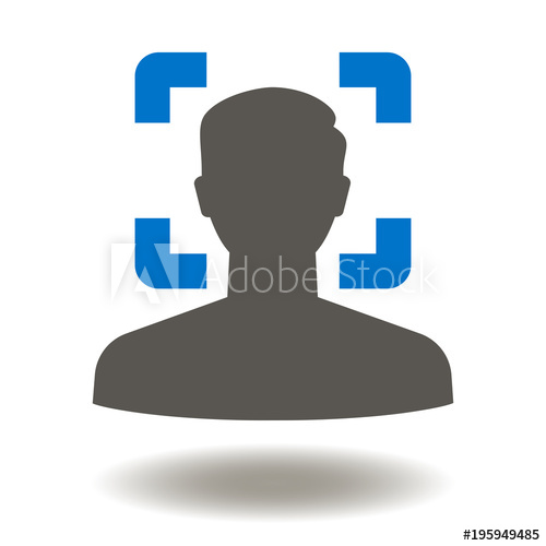 500x500 Face Recognition Icon Vector Facial Identification Illustration