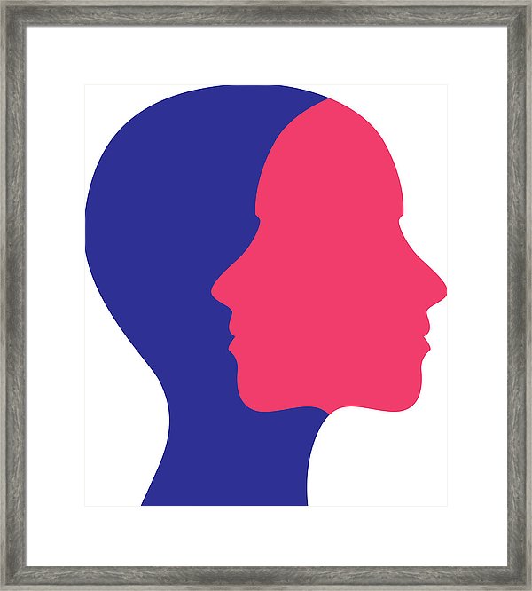 600x666 Women Face To Face Icon Framed Print