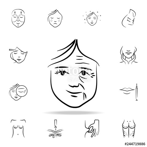 500x500 Wrinkles On Face Icon Detailed Set Of Anti Aging Procedure Icons