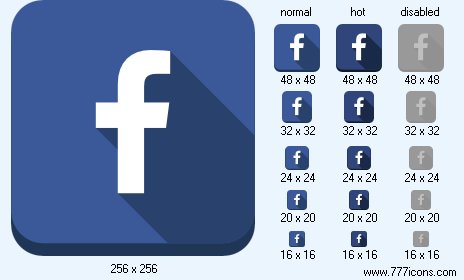 464x280 Facebook Icon Social Longshadow Icons