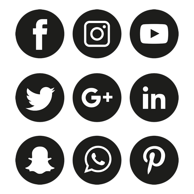 640x640 Social Media Icons Set Logo Vector Illustrator, Social Media Icons