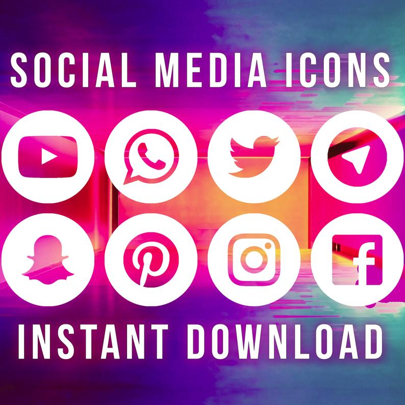794x794 White Social Media Icons Social Media Vector Png Clip Etsy