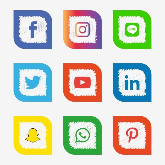 640x640 Social Media Icons Set Logo Vector Illustrator, Social, Media