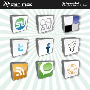 350x350 Social Bookmark Vector Icons, Rss Vector Icon, Facebook Vector