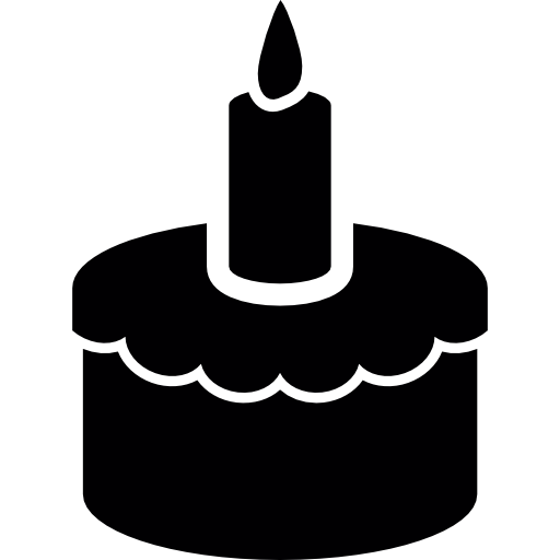 512x512 Cake Of Birthday For Facebook With One Candle Icons Free Download