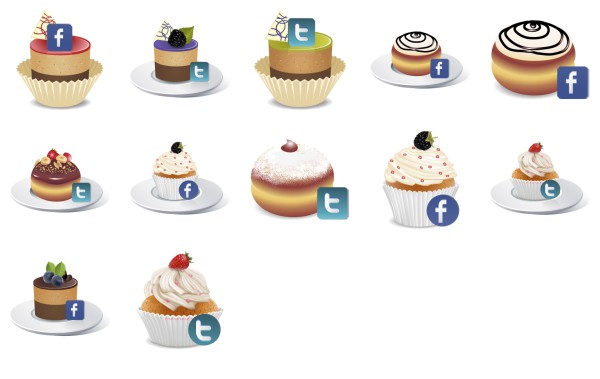 600x379 Facebook Twitter Icons Cake Style Free Icon Packs Ui Download