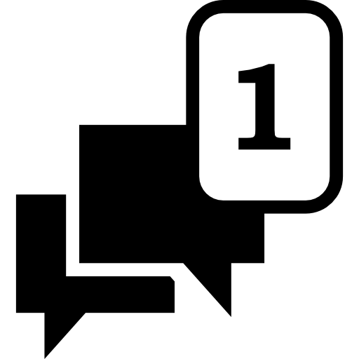 512x512 Number One And Speech Bubbles, One New Comment Of Facebook Chat