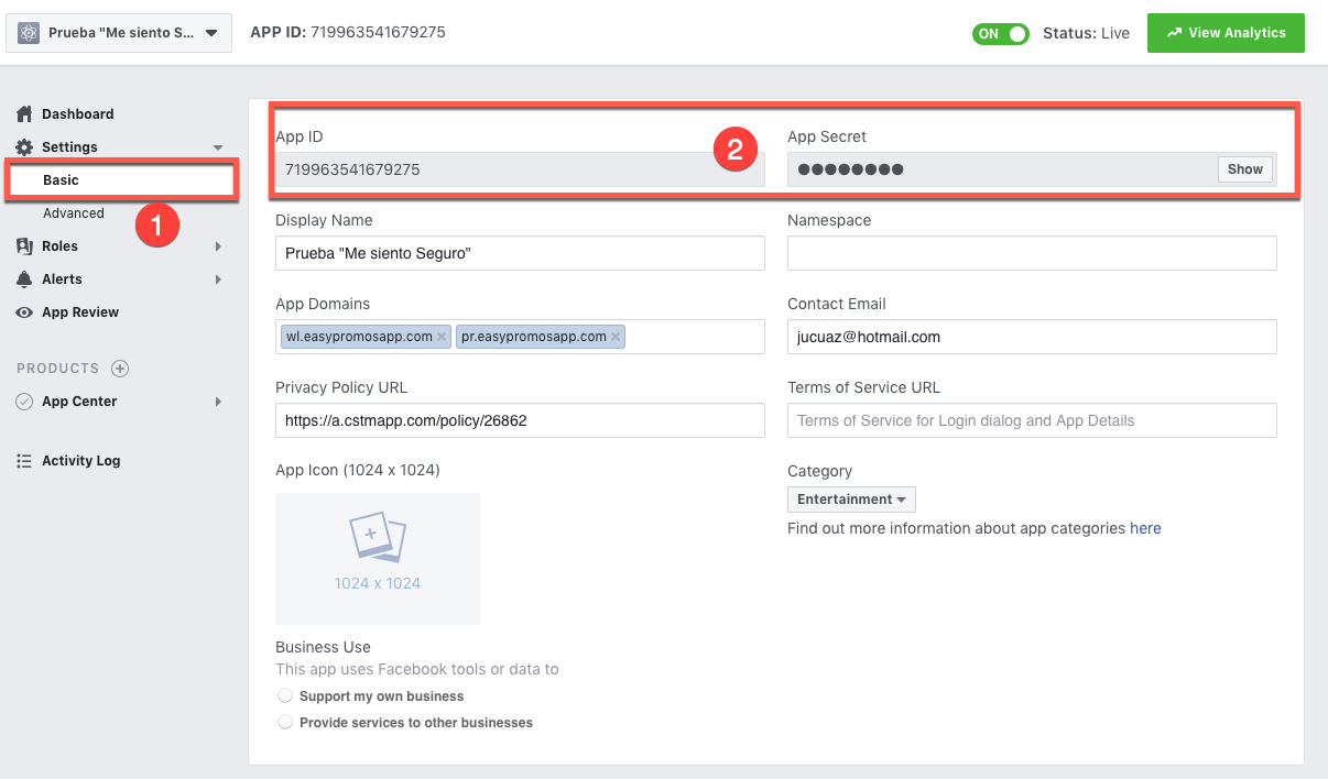 1206x708 How To Use Your Own Facebook Developers Application Easypromos