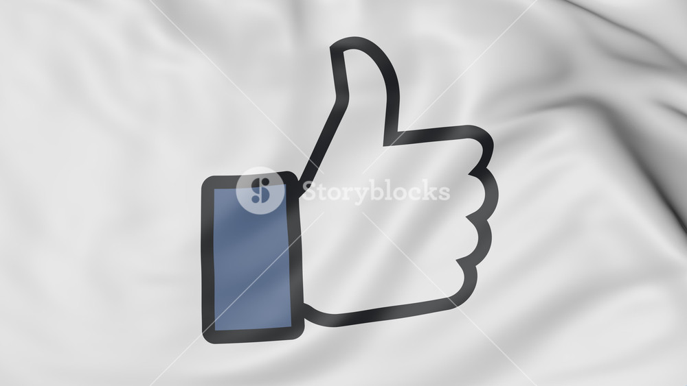 Close Up Of Waving Flag With Facebook Like Icon,  Royalty 1000x563 Close Up Of Waving Flag With Facebook Like Icon,  Royalty