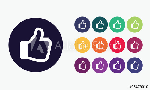 500x300 Thumb Up Icon Facebook Like Hand Sign Vector Illustration
