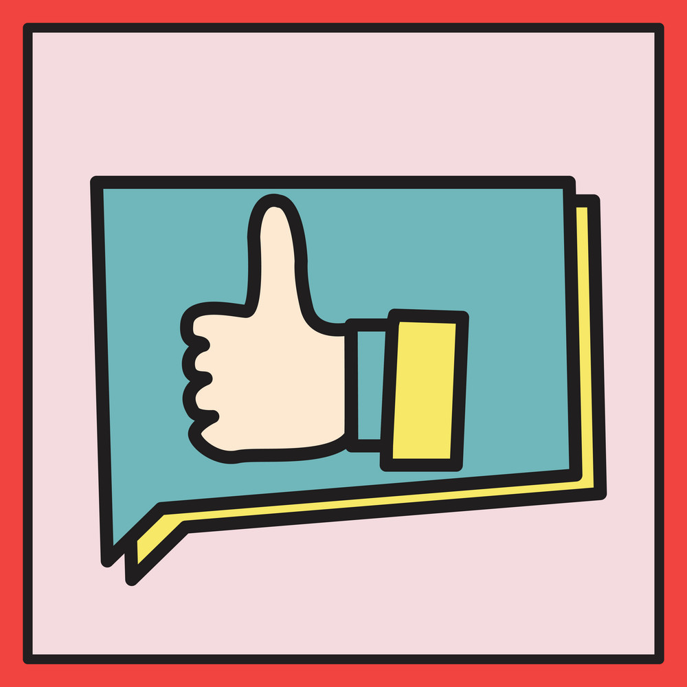 1000x1000 Thumbs Up Like Social Network Facebook Etc Icon Vector