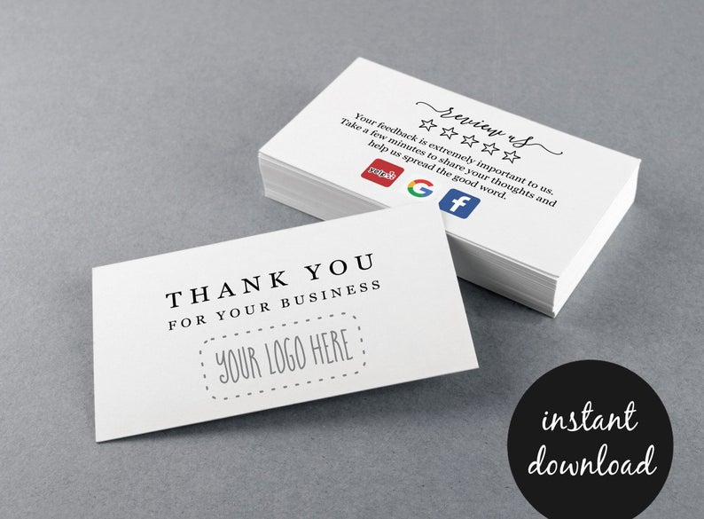 Review Request Thank You Business Card W Icons Printable Etsy 794x585 Review Request Thank You Business Card W Icons Printable Etsy