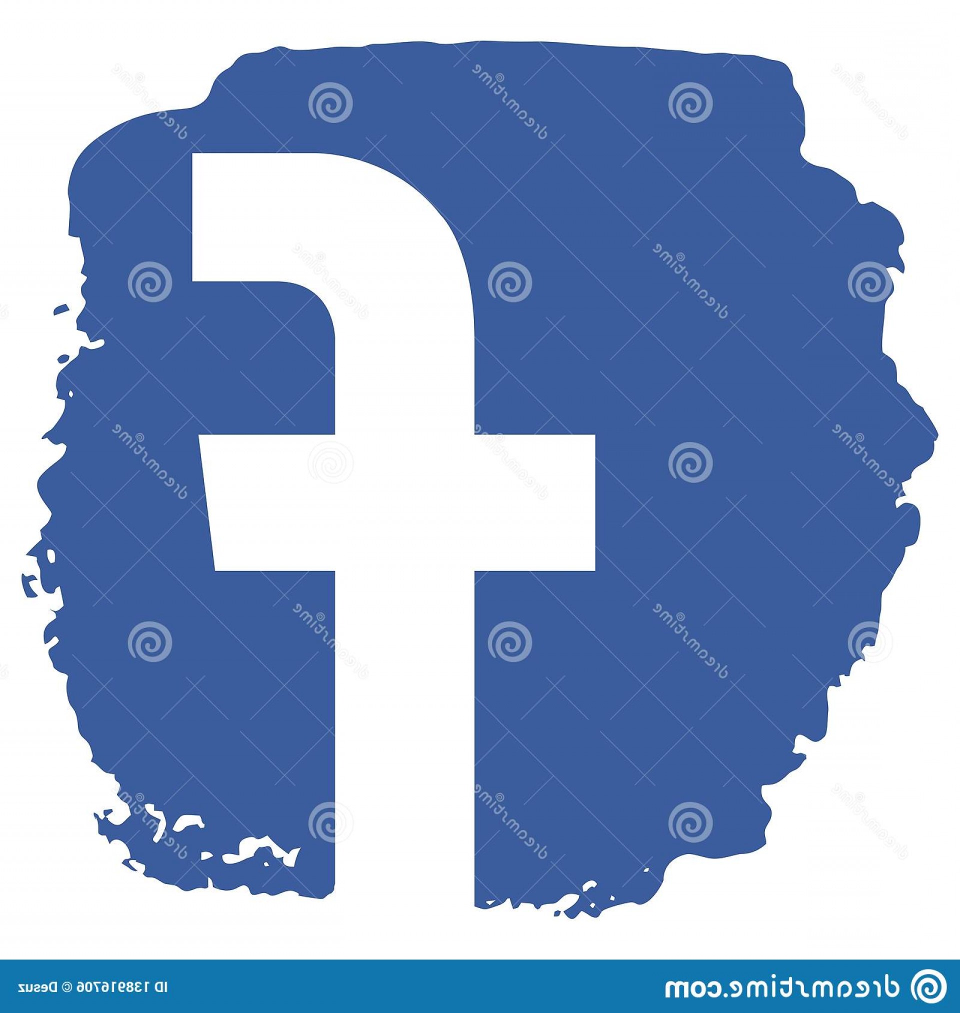 1920x2026 Facebook Icon Grunge Style Isolated White Background Vector