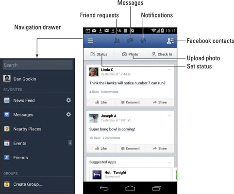 482x400 Posting Your Status To Facebook From An Android Phone