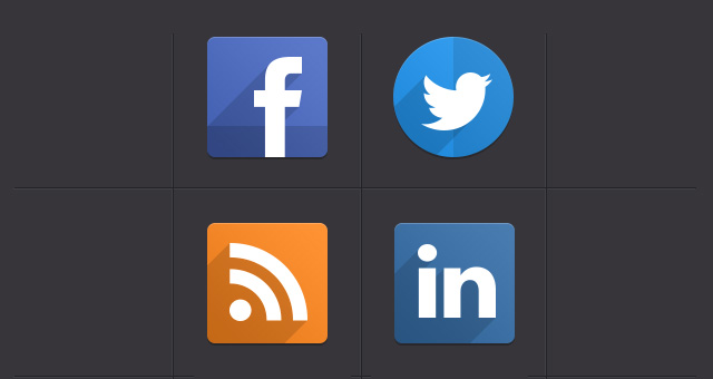 640x340 Flat Social Icons Social Icons Pixeden