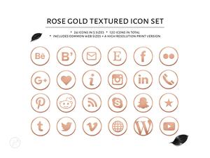 300x225 Social Media Icon Set, Rose Gold, Texture, Social Media Graphic