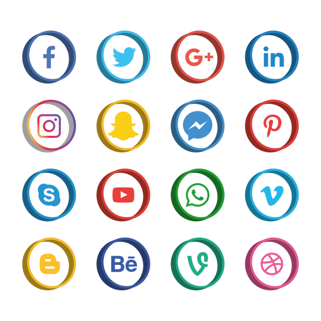 640x640 Social Media Icons Set Facebook, Instagram, Whatsapp,, Social