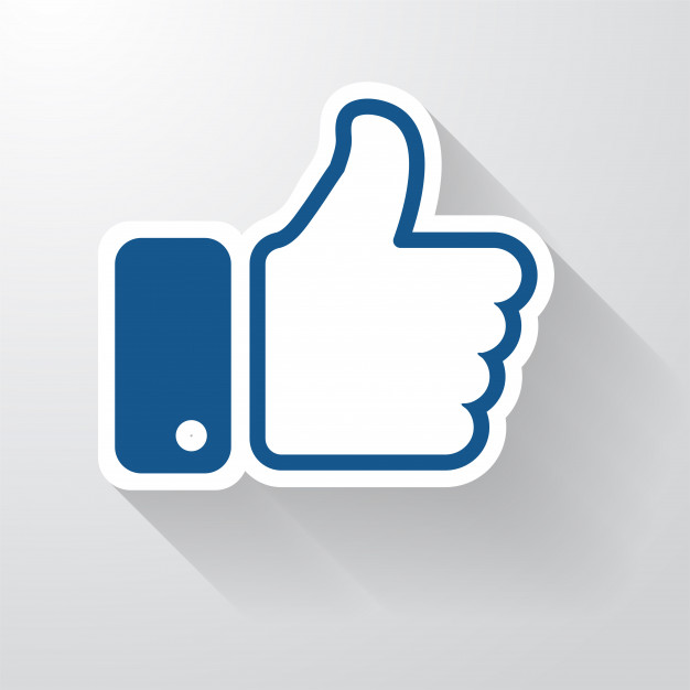 626x626 Facebook Like Icon With Long Shadow That Looks Simple Thumbs Up