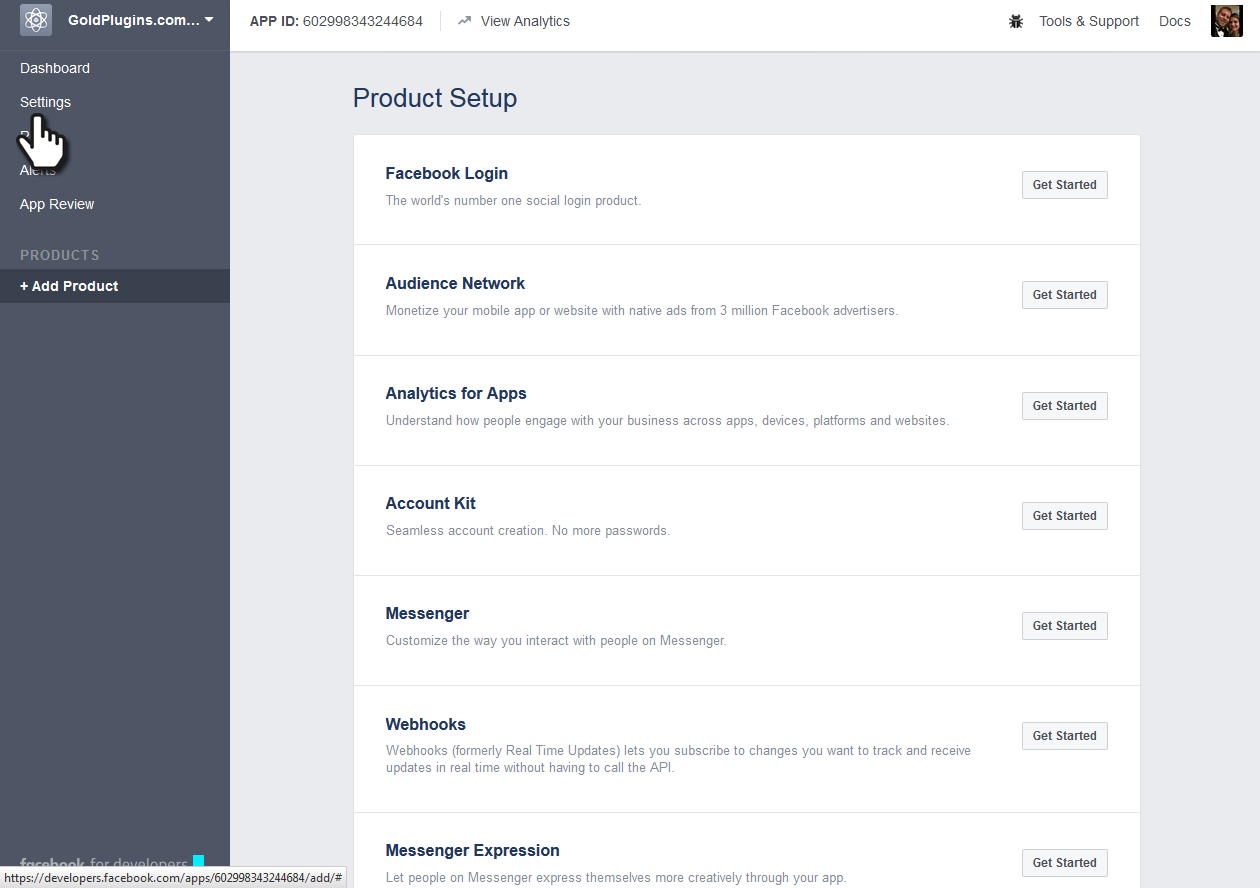 How To Get An App Id And Secret Key From Facebook Gold Plugins 1260x888 How To Get An App Id And Secret Key From Facebook Gold Plugins