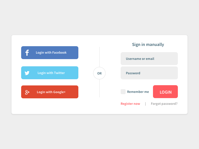 800x600 Social Login Widget Sketch Freebie