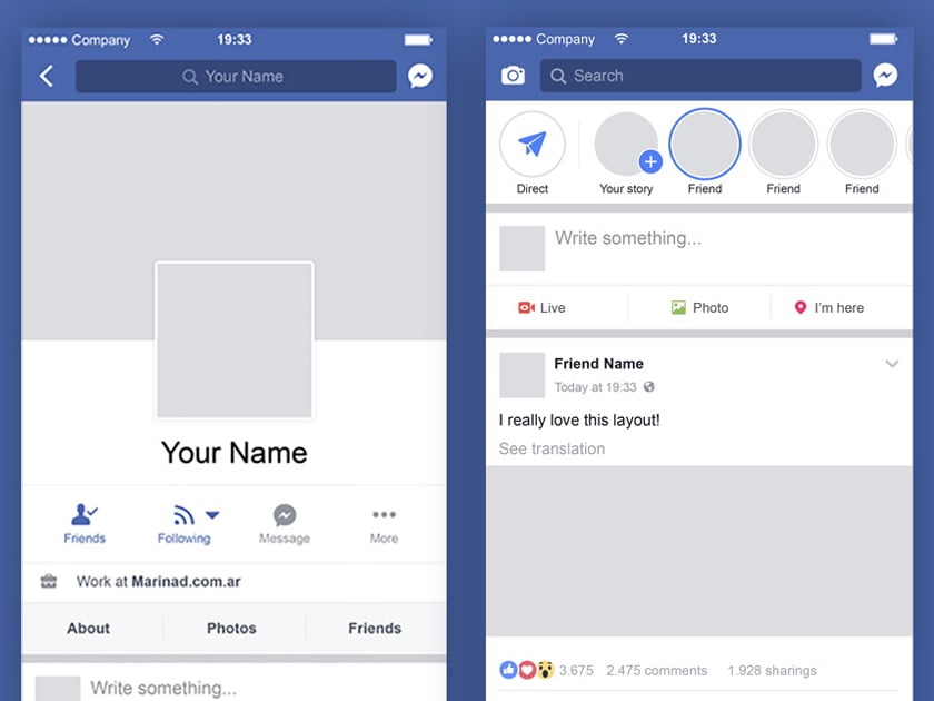 840x630 Facebook Mobile Feed Profile Mockups