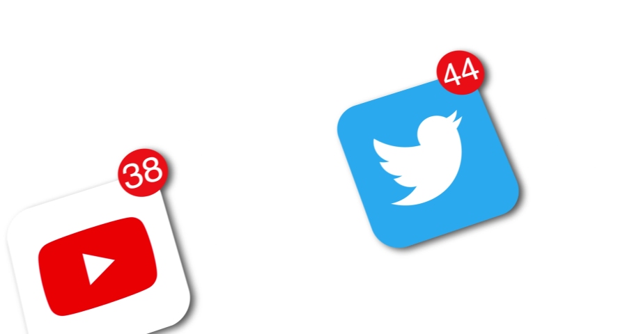 910x480 Facebook Notification Icon Stock Video Footage