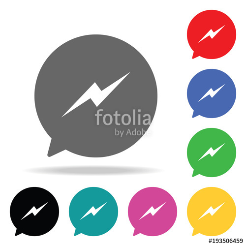 500x500 Facebook Message Notification Icon Elements In Multi Colored
