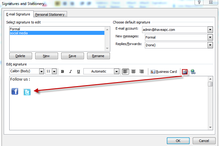 709x473 How To Make A Custom Email Signature With Facebooktwitter Logos