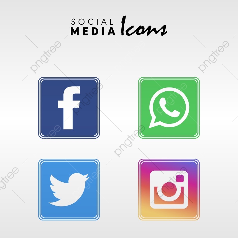 800x800 Four Popular Square Social Media Icons Set Collection, Logo, Icon