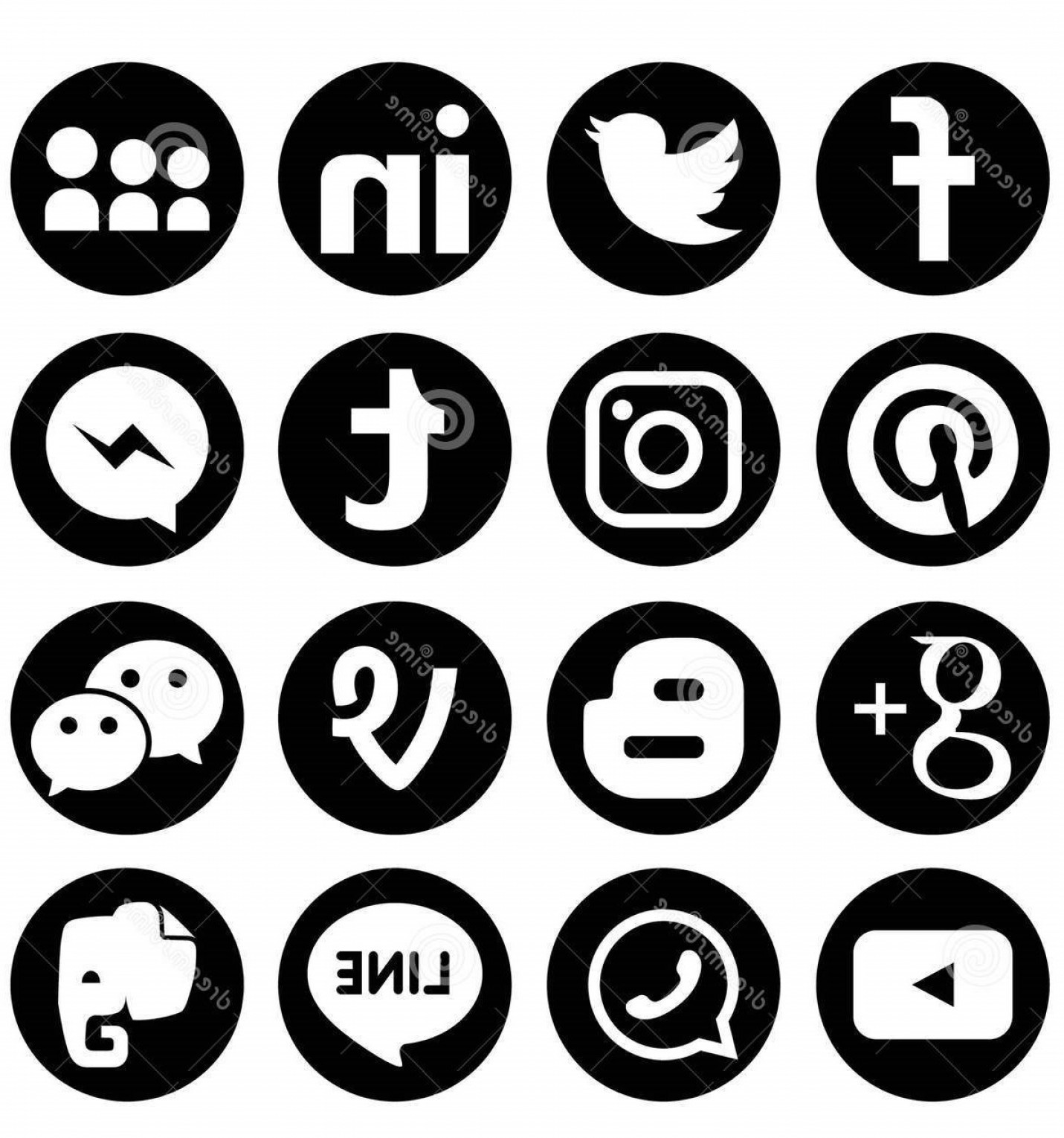 Facebook Twitter Linkedin Icon at Vectorified.com | Collection of ...