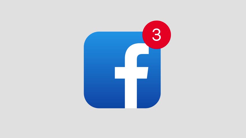852x480 Facebook Notification Icon Stock Video Footage