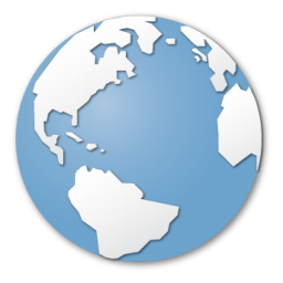 256x256 Blue, Earth, Globe, Internet, World Icon