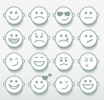 340x327 Different Face Expression Icon Vector Free Download