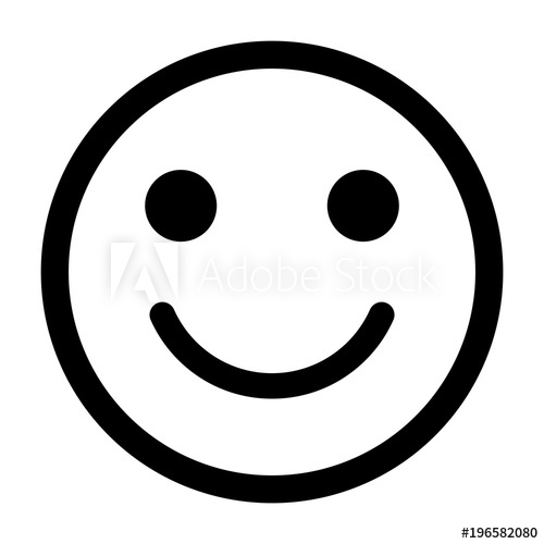 500x500 Smile Face Icon, Expression Face Icon Outline Vector
