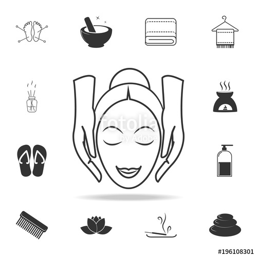 500x500 Facial Massage Icon Detailed Set Of Spa Icons Premium Quality