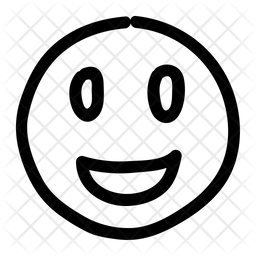 256x256 Happy Face Emoji Icon Of Doodle Style