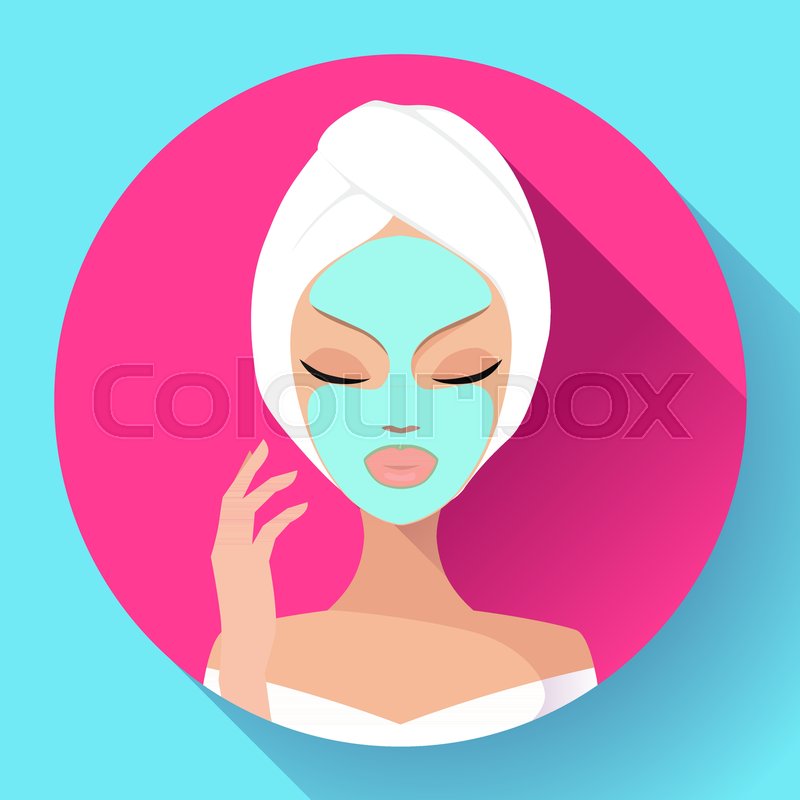 800x800 Spa Woman Applying Facial Cleansing Stock Vector Colourbox