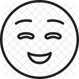256x256 White Smiling Face Emoji Icon Of Line Style